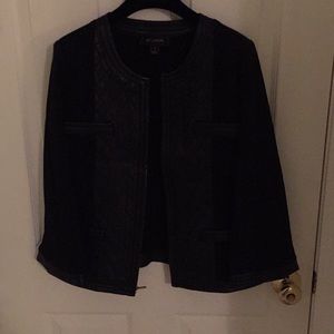 Wool jacket with leather